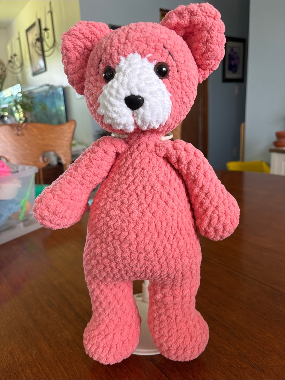 Handmade Plush Pink Teddy Bear